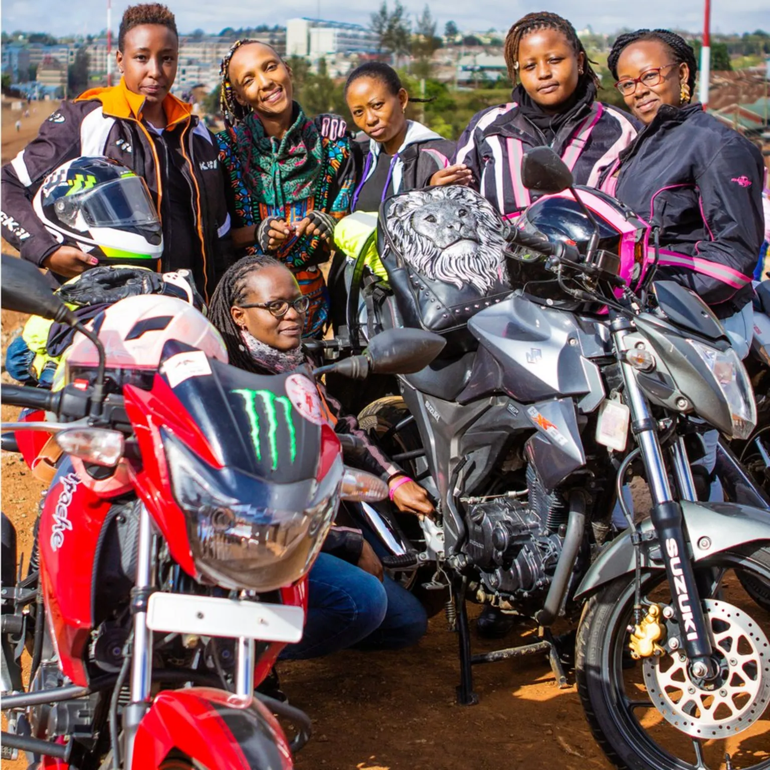 Empowered group of female bikers